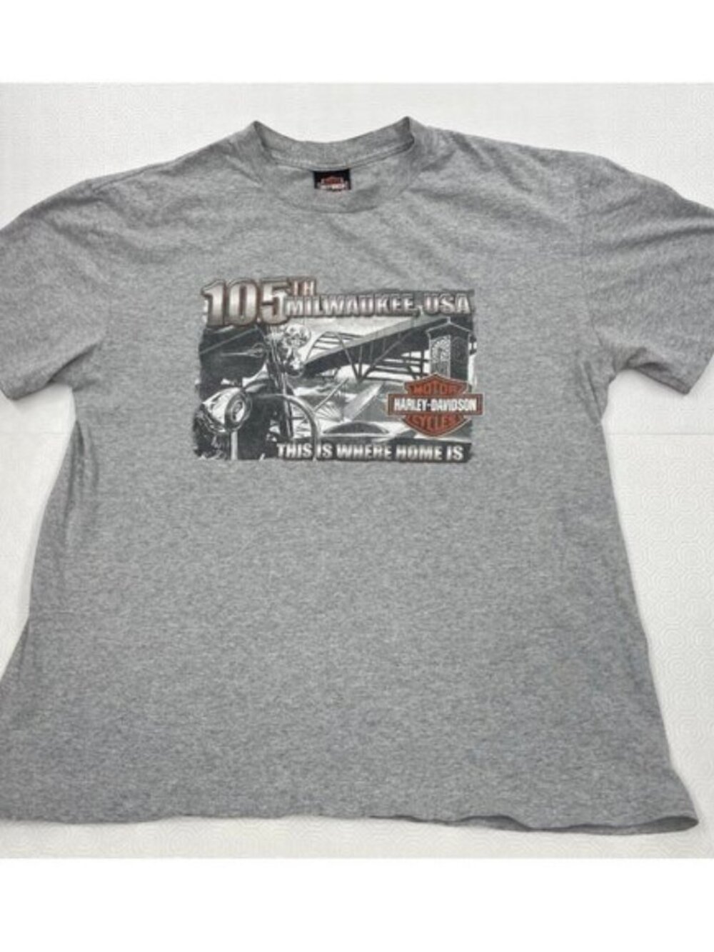 Harley Davidson 105th Anniversary Tee Milwaukee Dealer T-Shirt Gray Men's XL